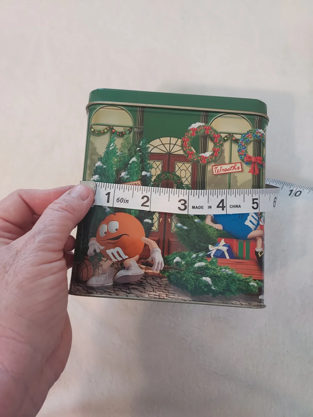 Vintage 2000 M&M'S Christmas Village Collectible Tree Shop Tin Limited Edition